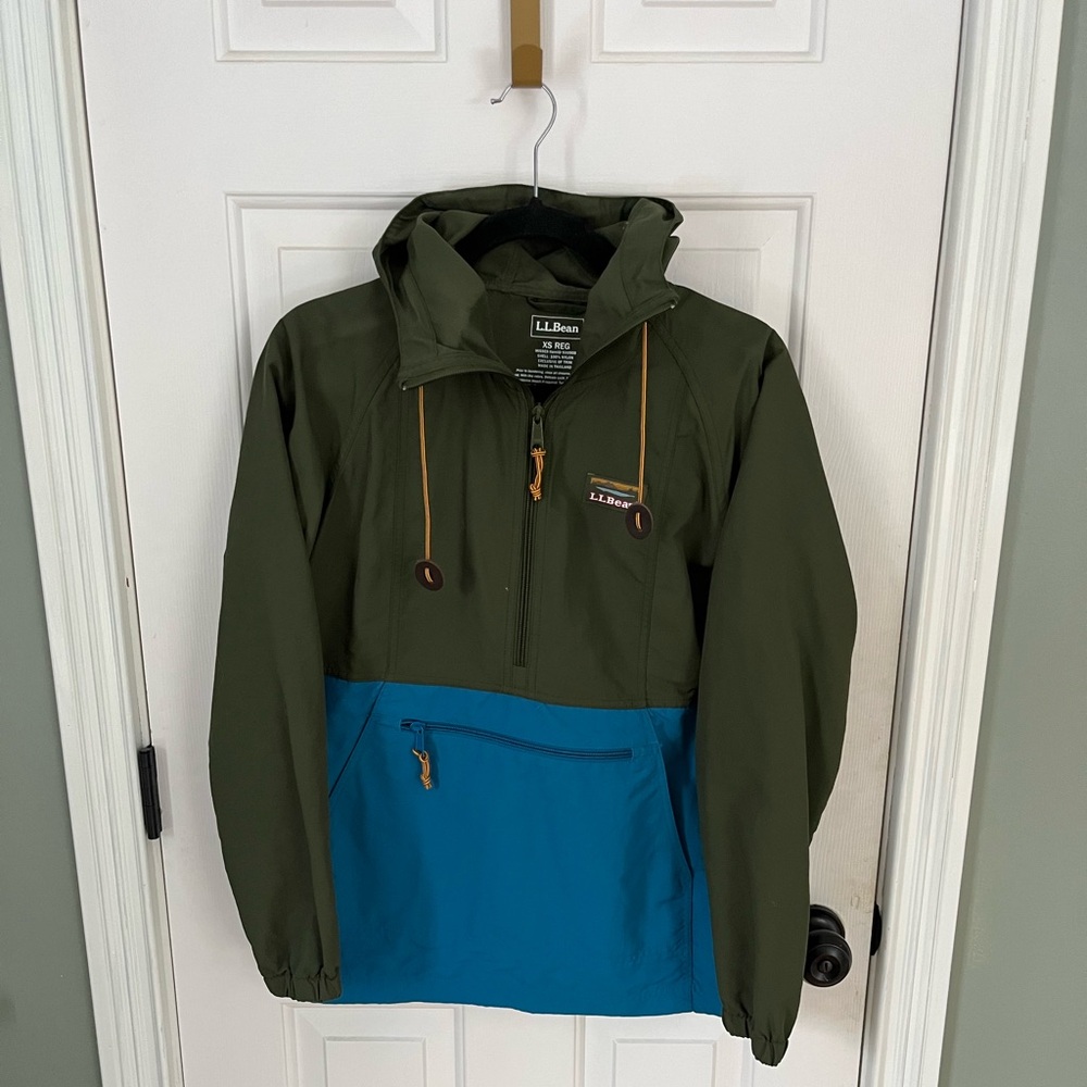 L.L. Bean Women’s Mountain Classic Anorak Jacket XS Reg Blue and Olive